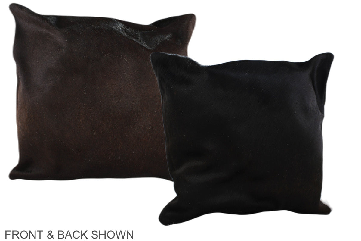 Solid Black Cowhide Pillow #A37062