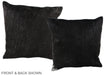 Solid Black 20"x20" Brazilian Cowhide Pillow #A37070 by Hudson Hides