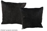Solid Black 20"x20" Brazilian Cowhide Pillow #A37070 by Hudson Hides