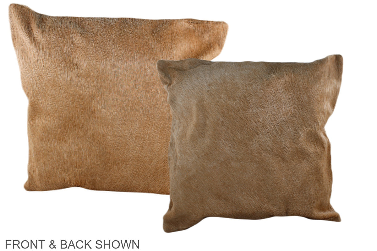 Solid Brown Cowhide Pillow #A37073