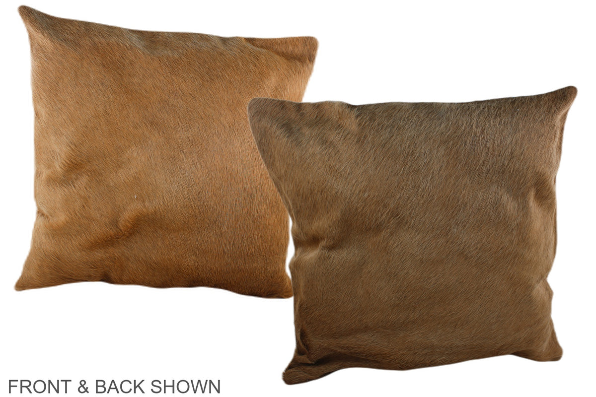 Solid Brown Cowhide Pillow #A37075