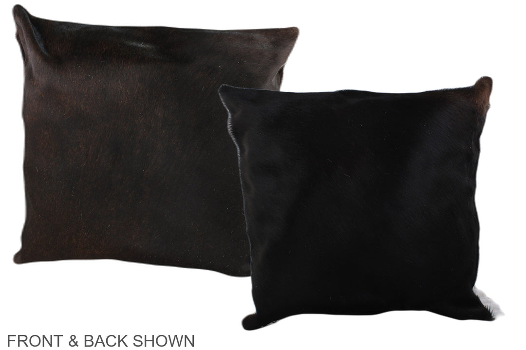 Solid Black 20"x20" Brazilian Cowhide Pillow #A37084 by Hudson Hides