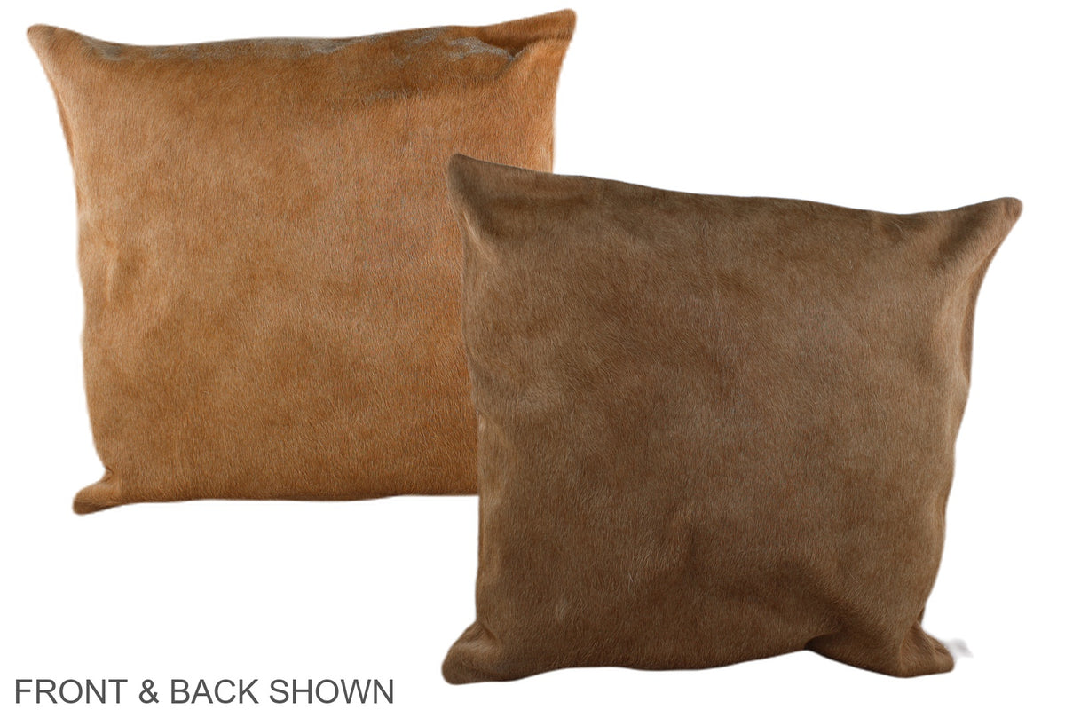 Solid Brown Cowhide Pillow #A37086