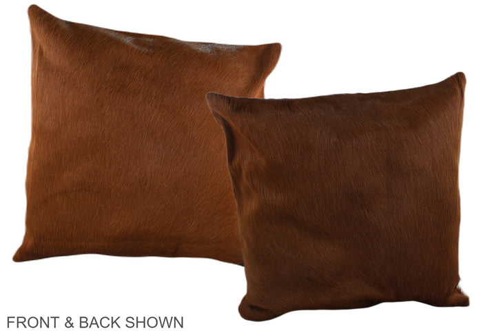 Solid Brown 20"x20" Brazilian Cowhide Pillow #A37088 by Hudson Hides