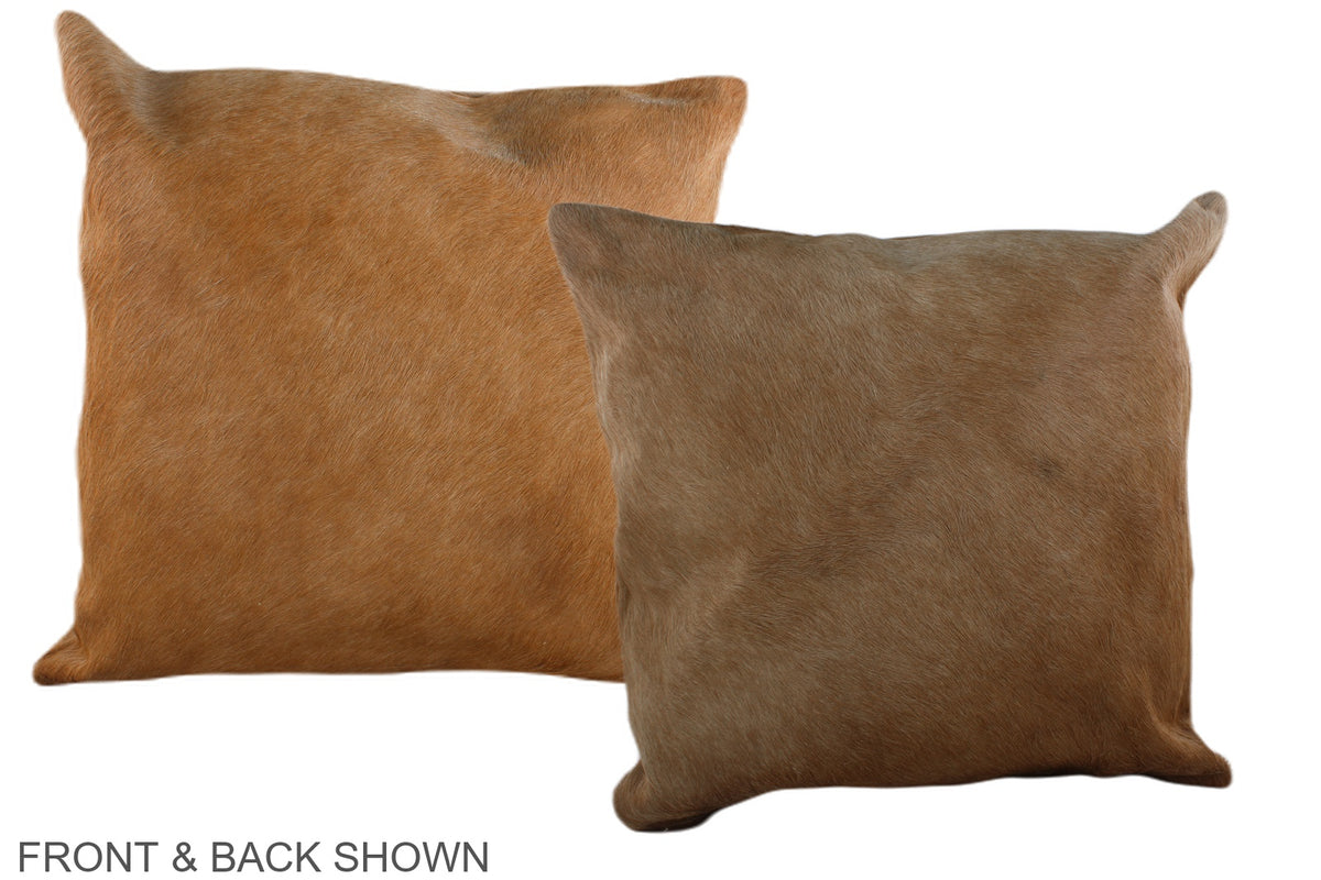 Solid Brown Cowhide Pillow #A37099