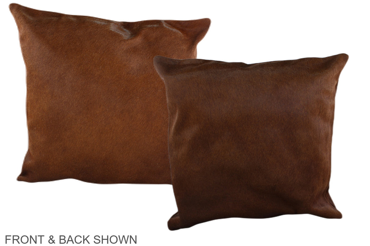Solid Brown Cowhide Pillow #A37100