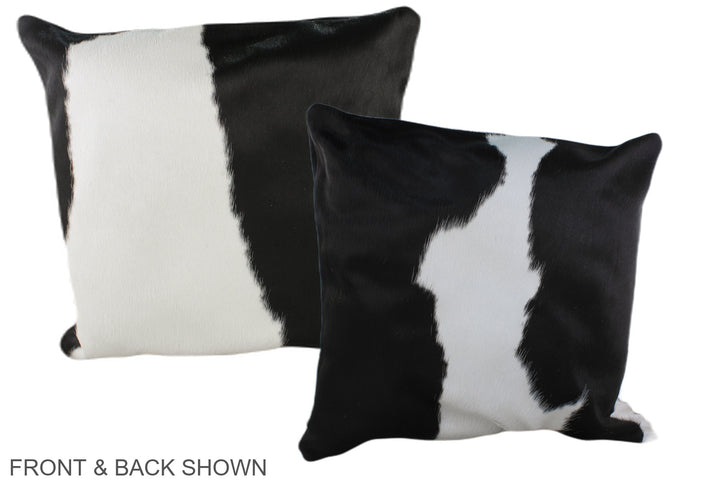 Black and White 20"x20" Brazilian Cowhide Pillow #A37106 by Hudson Hides