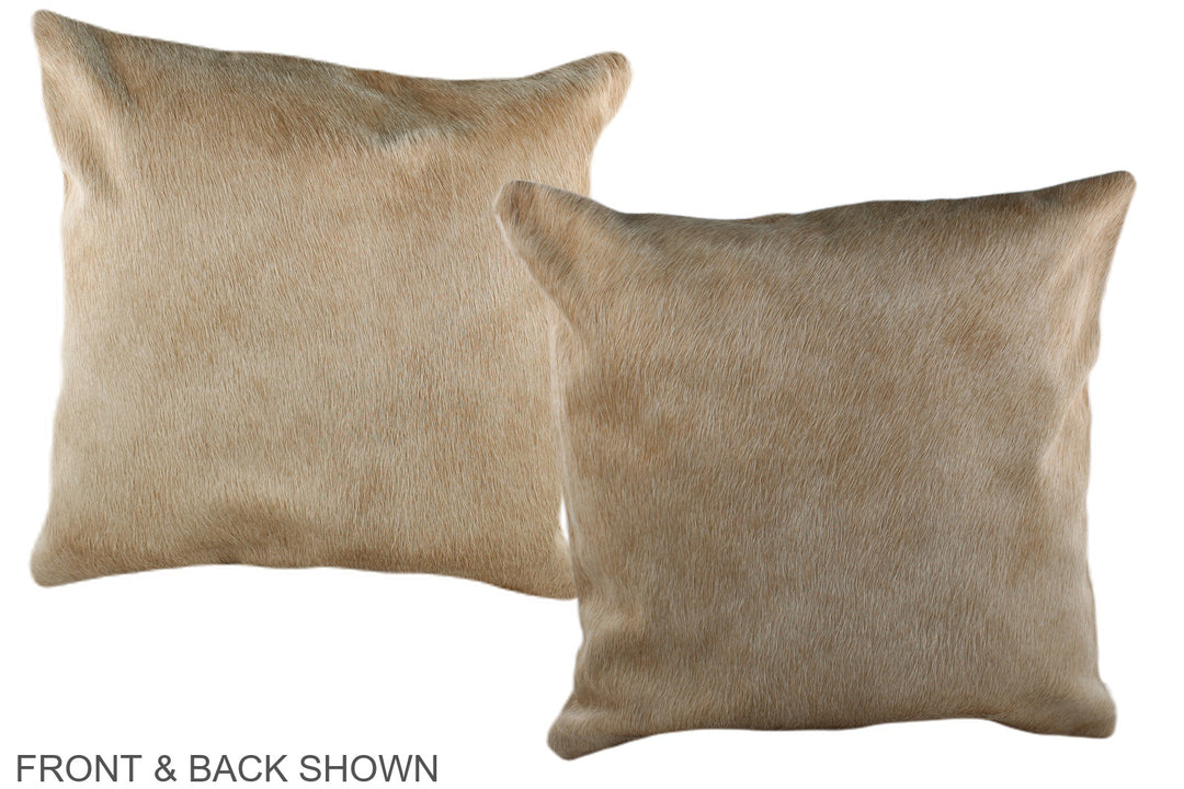 Beige 20"x20" Brazilian Cowhide Pillow #A37108 by Hudson Hides