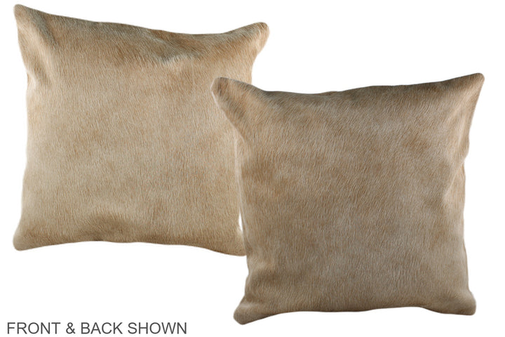 Beige 20"x20" Brazilian Cowhide Pillow #A37108 by Hudson Hides