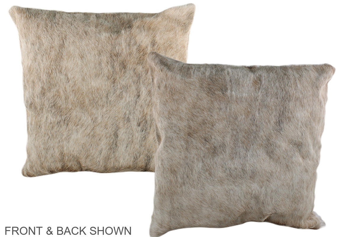 Grey with Beige Cowhide Pillow #A37116