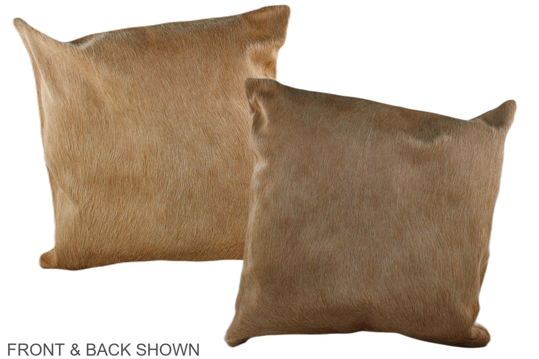 Beige 20"x20" Brazilian Cowhide Pillow #A37130 by Hudson Hides