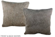 Grey with Beige 20"x20" Brazilian Cowhide Pillow #A37135 by Hudson Hides