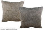 Grey with Beige 20"x20" Brazilian Cowhide Pillow #A37135 by Hudson Hides