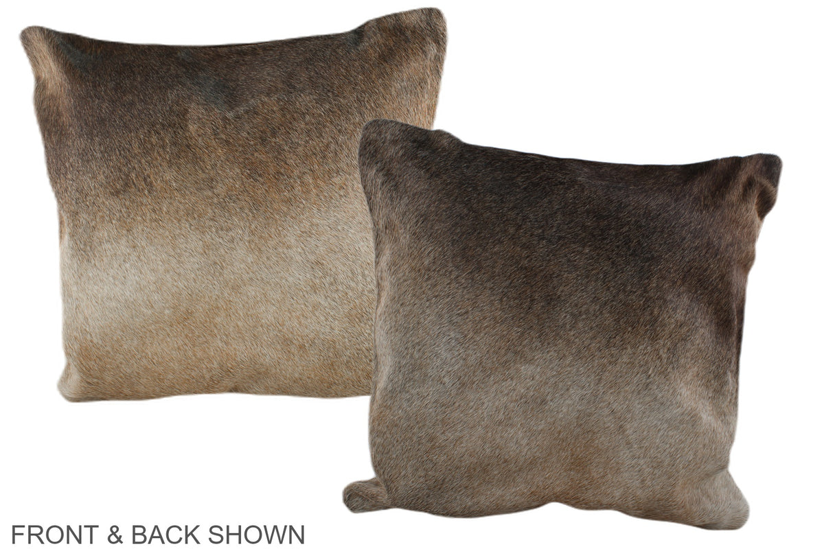 Grey with Beige Cowhide Pillow #A37139