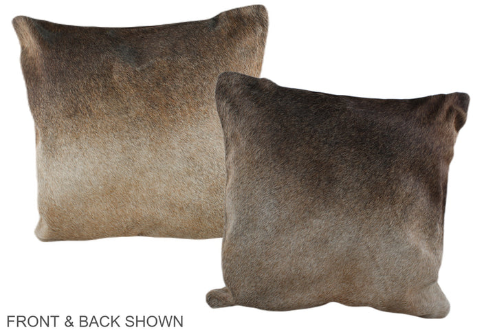 Grey with Beige 20"x20" Brazilian Cowhide Pillow #A37139 by Hudson Hides