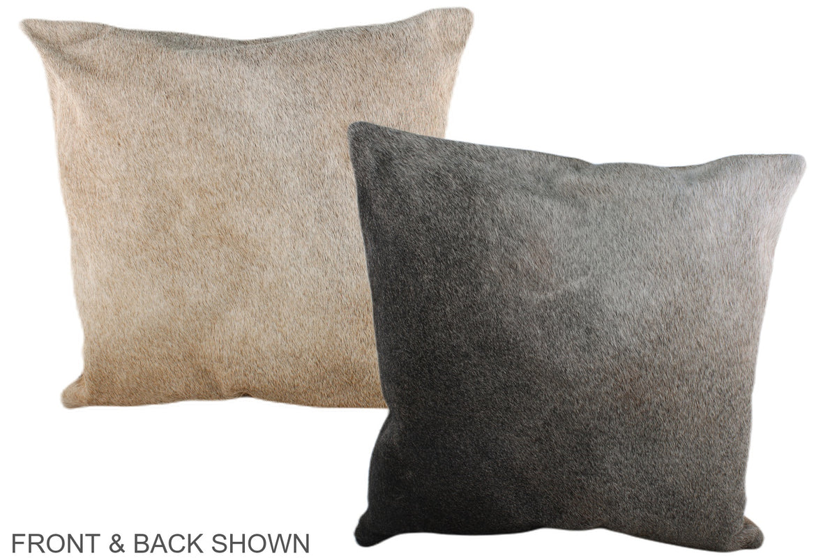 Grey with Beige Cowhide Pillow #A37148