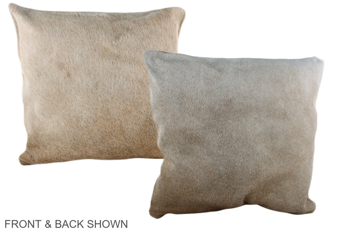 Grey with Beige Cowhide Pillow #A37150
