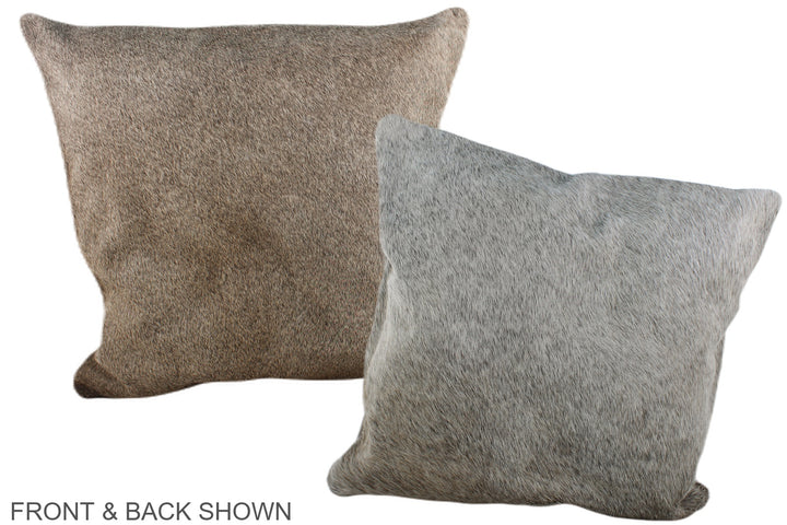 Grey with Beige 20"x20" Brazilian Cowhide Pillow #A37152 by Hudson Hides