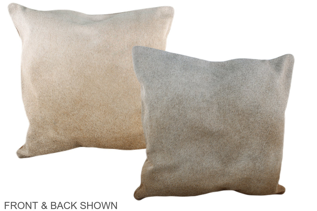 Grey with Beige 20"x20" Brazilian Cowhide Pillow #A37160 by Hudson Hid