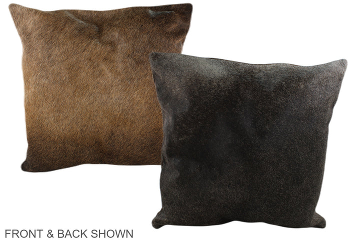 Grey with Beige 20"x20" Brazilian Cowhide Pillow #A37173 by Hudson Hides