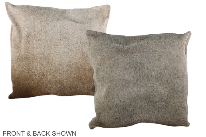 Grey with Beige 20"x20" Brazilian Cowhide Pillow #A37180 by Hudson Hides