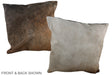 Grey with Beige 20"x20" Brazilian Cowhide Pillow #A37182 by Hudson Hides