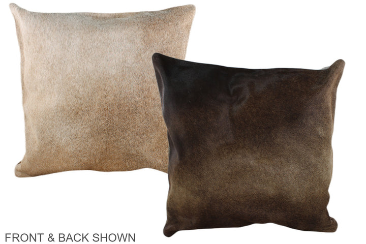 Grey with Beige 20"x20" Brazilian Cowhide Pillow #A37183 by Hudson Hides