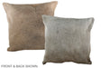 Grey with Beige 20"x20" Brazilian Cowhide Pillow #A37189 by Hudson Hides