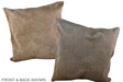 Grey with Beige 20"x20" Brazilian Cowhide Pillow #A37197 by Hudson Hides