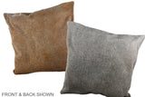 Grey with Beige 20"x20" Brazilian Cowhide Pillow #A37213 by Hudson Hides