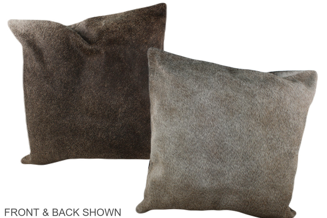 Grey with Beige 20"x20" Brazilian Cowhide Pillow #A37215 by Hudson Hid