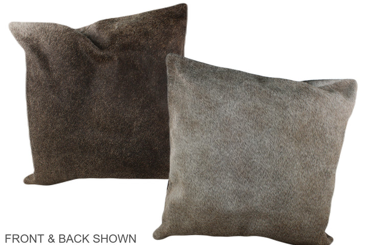 Grey with Beige 20"x20" Brazilian Cowhide Pillow #A37215 by Hudson Hides