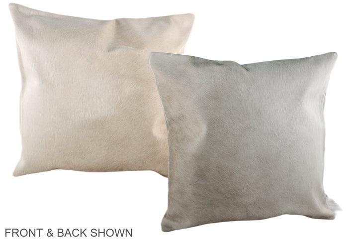 Ivory with Beige 20"x20" Brazilian Cowhide Pillow #A37272 by Hudson Hides