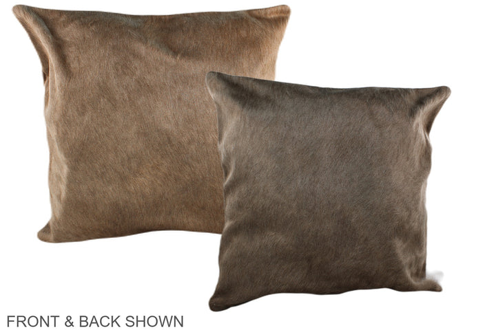 Taupe 20"x20" Brazilian Cowhide Pillow #A37278 by Hudson Hides