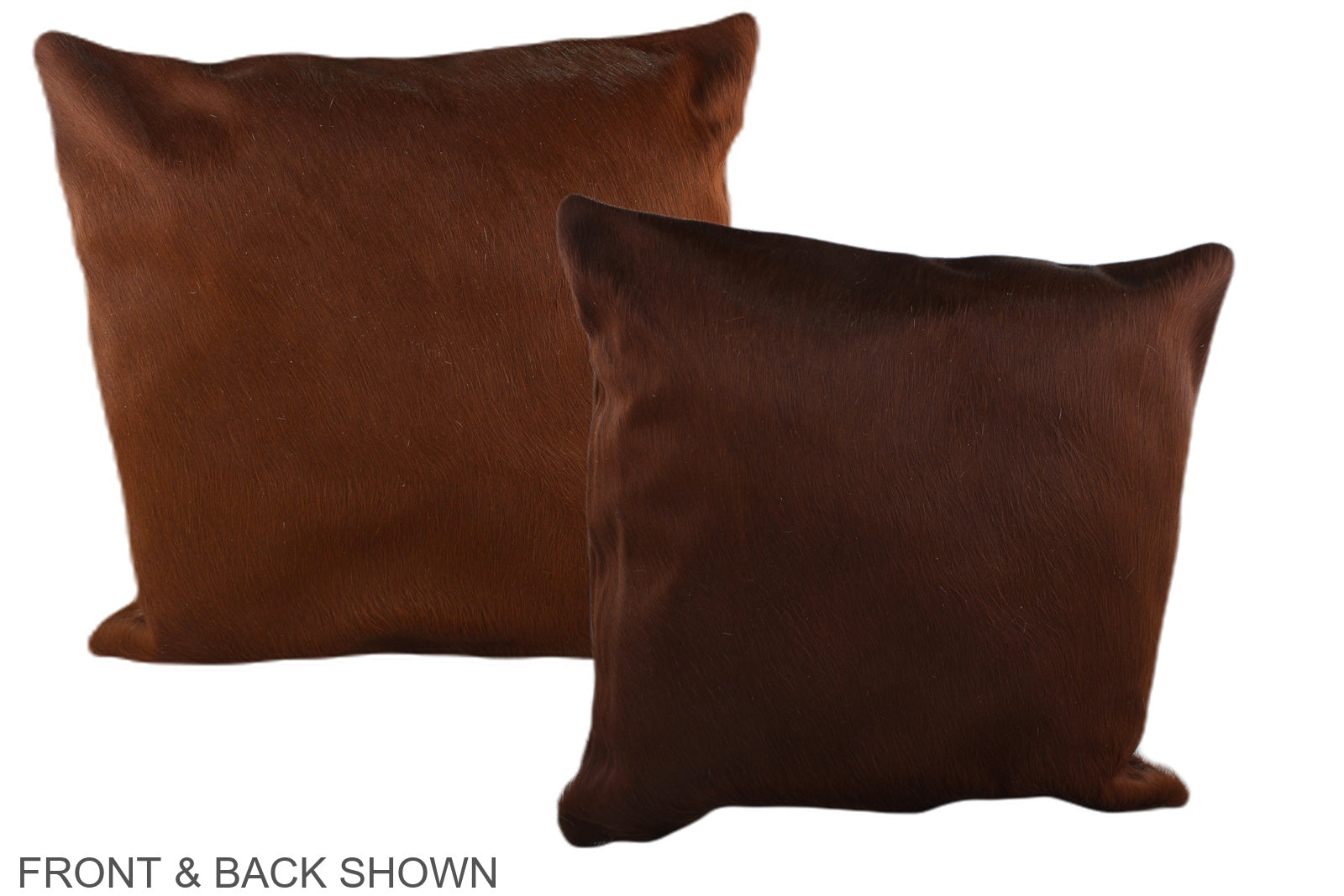 Solid Brown Cowhide Pillow #A37289