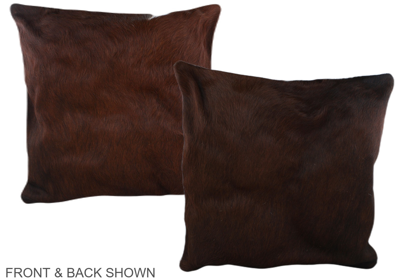 Solid Brown Cowhide Pillow #A37297