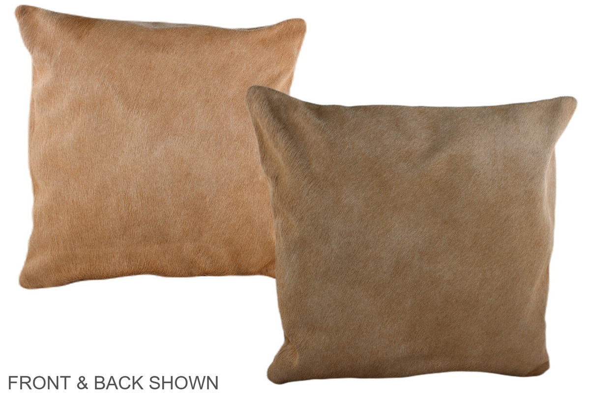 Solid Brown Cowhide Pillow #A37298