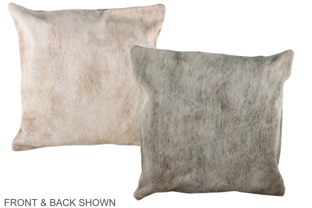 Grey with Beige Cowhide Pillow #A37299