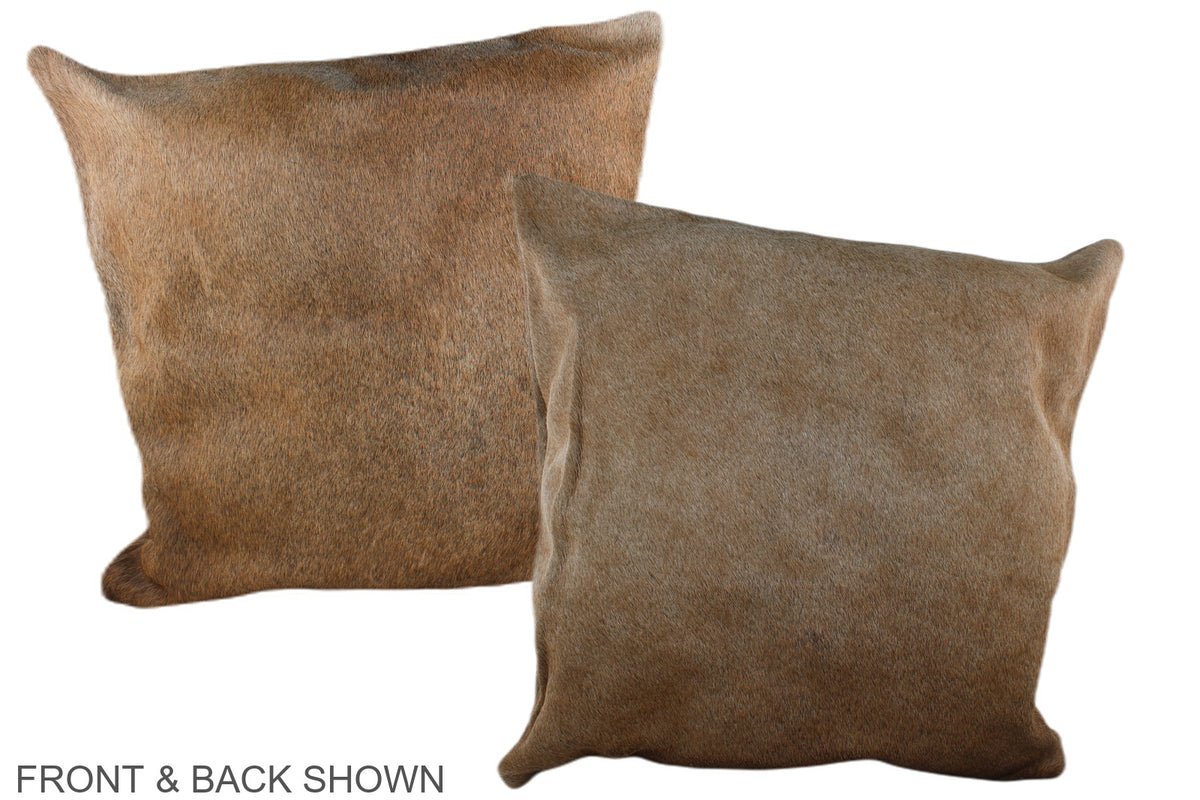 Grey with Beige Cowhide Pillow #A37308