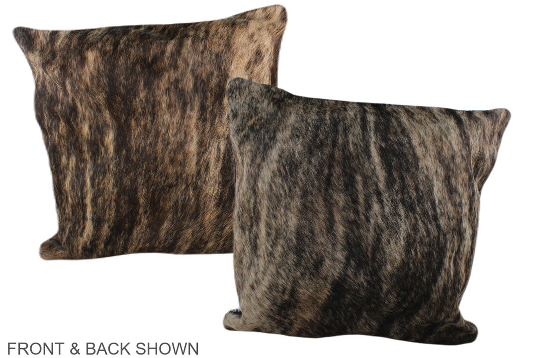 Dark Brindle 20"x20" Brazilian Cowhide Pillow #A37317 by Hudson Hides