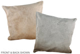 Grey with Beige 20"x20" Brazilian Cowhide Pillow #A37327 by Hudson Hides