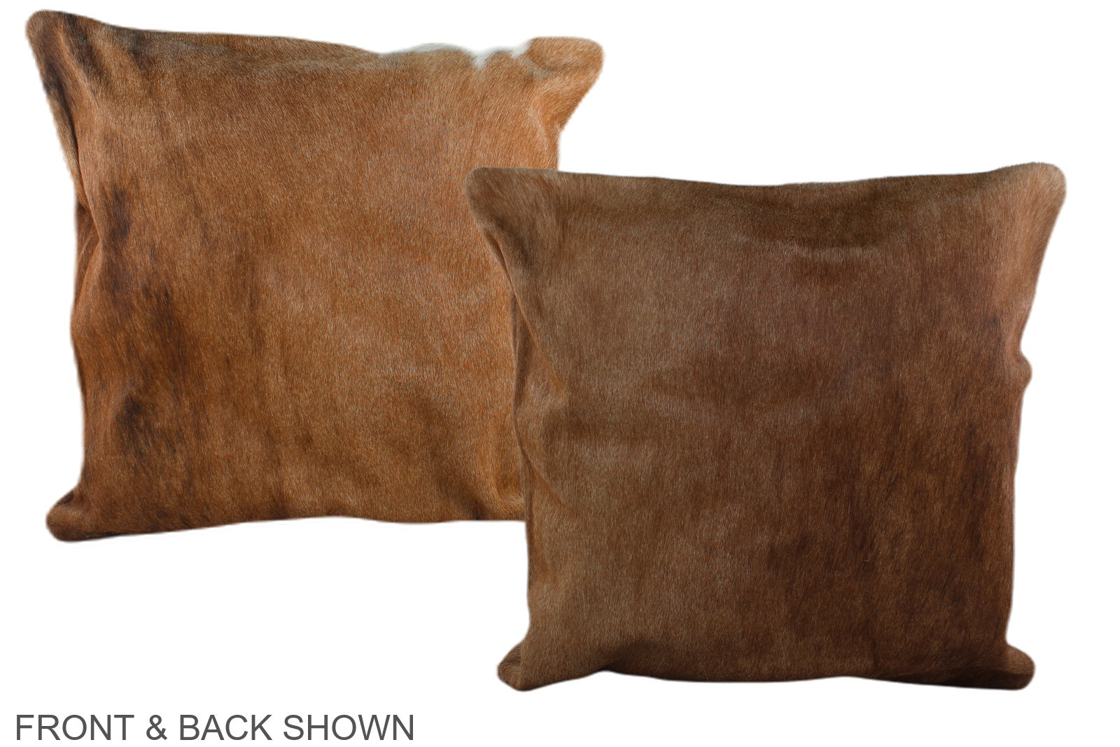 Solid Brown Cowhide Pillow #A37332