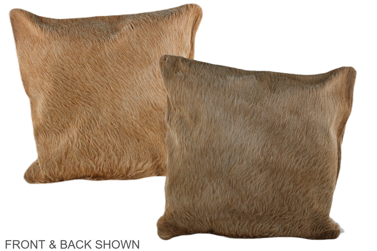 Solid Brown Cowhide Pillow #A37335