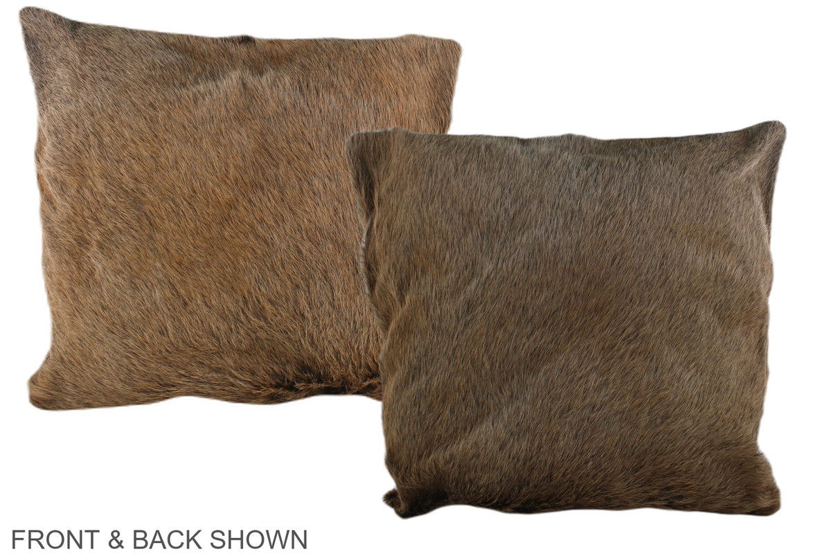 Grey with Beige Cowhide Pillow #A37339