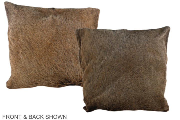 Grey with Beige 20"x20" Brazilian Cowhide Pillow #A37339 by Hudson Hides