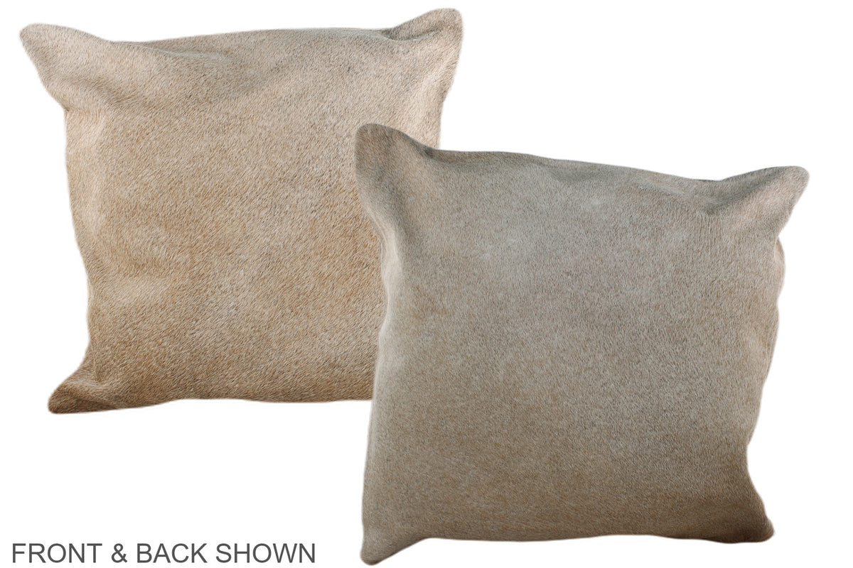 Grey with Beige Cowhide Pillow #A37341