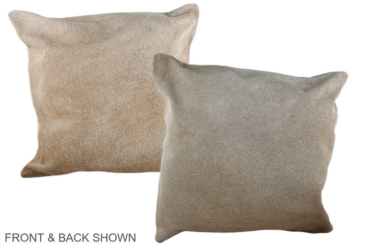 Grey with Beige 20"x20" Brazilian Cowhide Pillow #A37341 by Hudson Hides