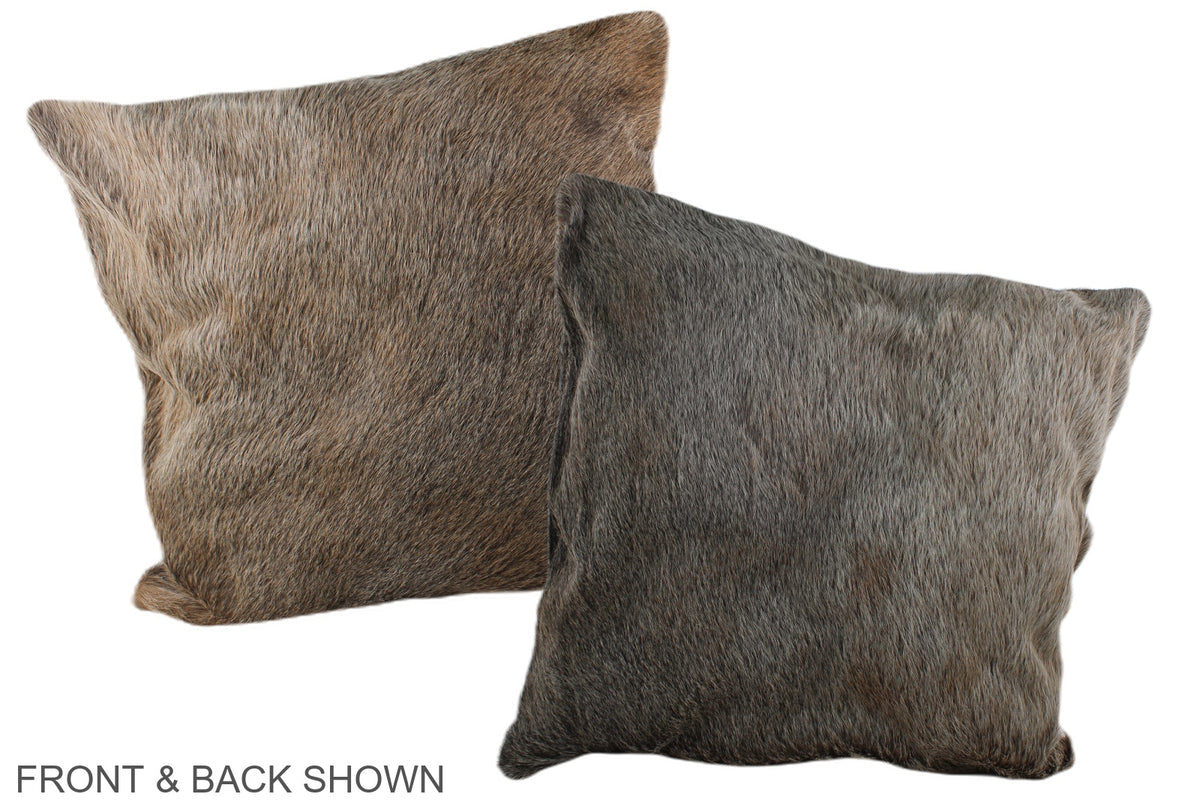 Grey with Beige Cowhide Pillow #A37342