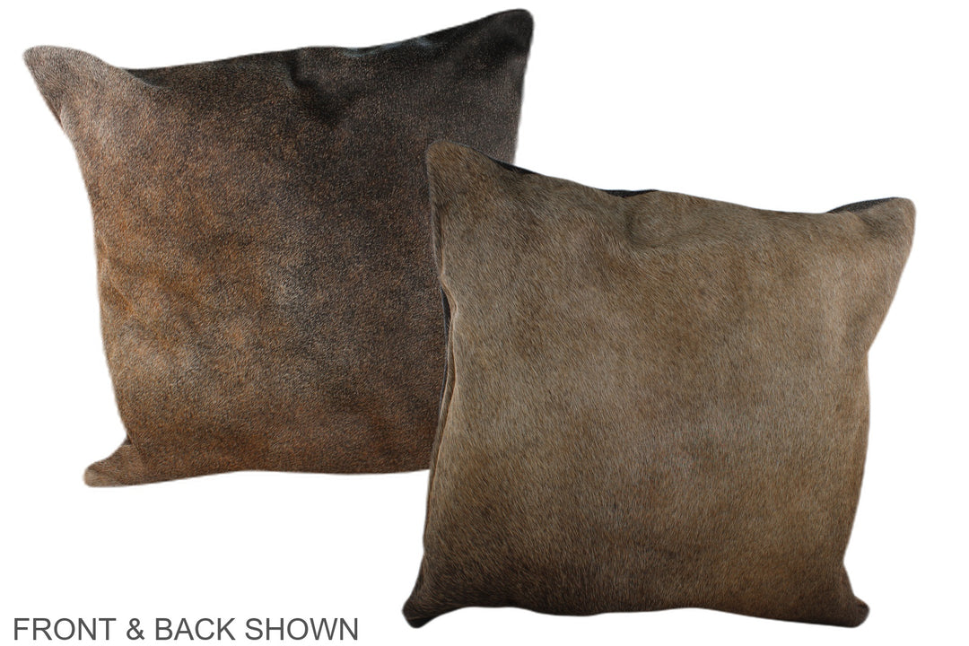 Grey with Beige 20"x20" Brazilian Cowhide Pillow #A37347 by Hudson Hid