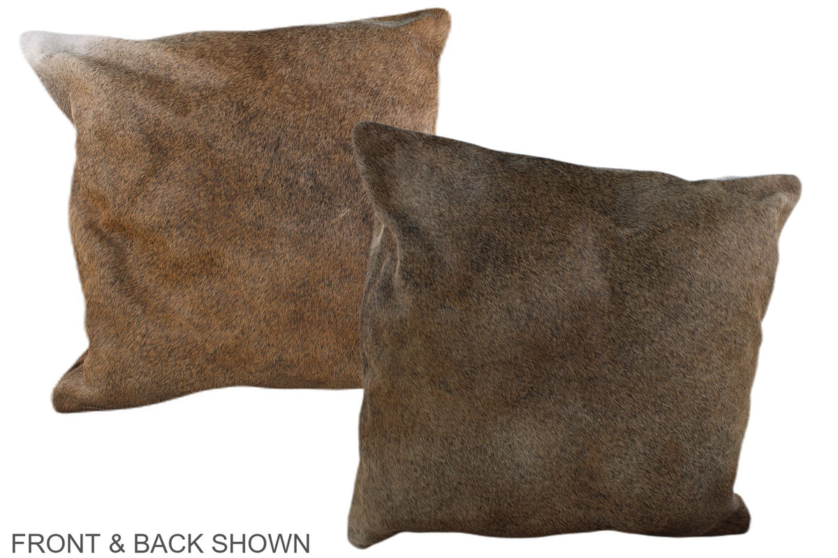 Grey with Beige Cowhide Pillow #A37348